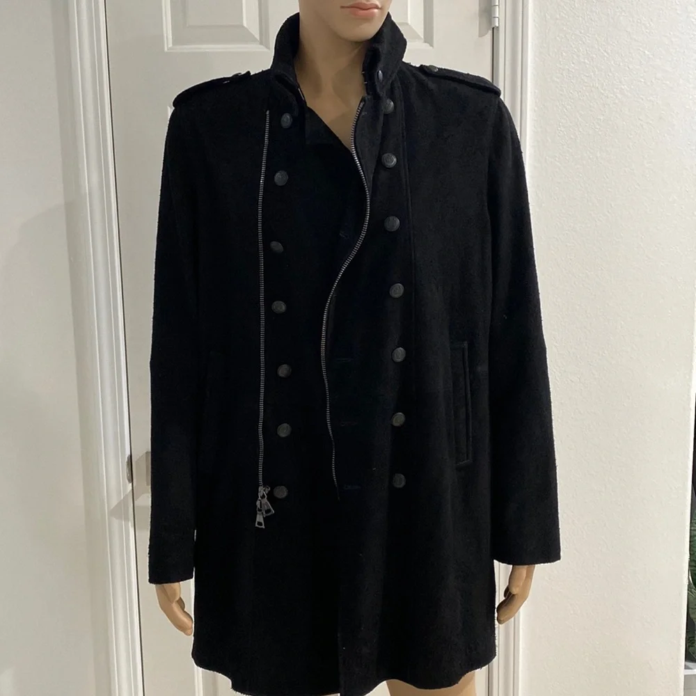 John Varvatos Black Goat Suede Jacket - Picture 1 of 10